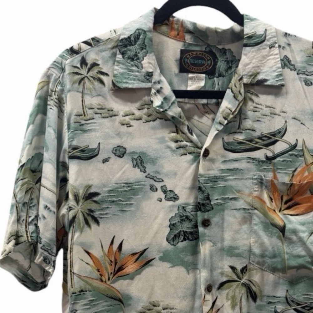 Hawaiian Reserve Collection Alhoa Men's‎ button Down Shirt Size Small Vintage